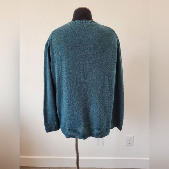Ella Moss Green Sweater Crew Neck Pullover Fisherman Cozy Soft Girl Academia L - Picture 4 of 10